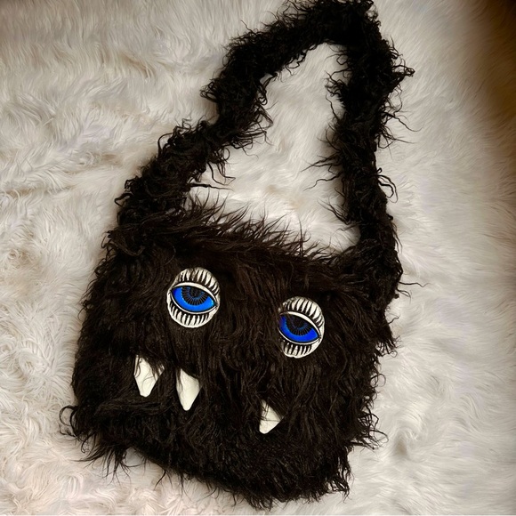 Dolls Kill Handbags - 🍓[ Dolls Kill ] Trickz N Treatz Fuzzy Fiend Satchel Flap Purse